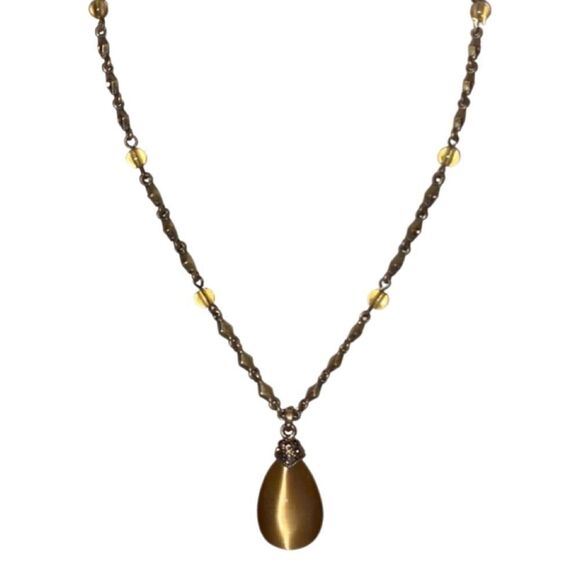 Tiger Eye and Czech Glass Necklace - Picture 1 of 7